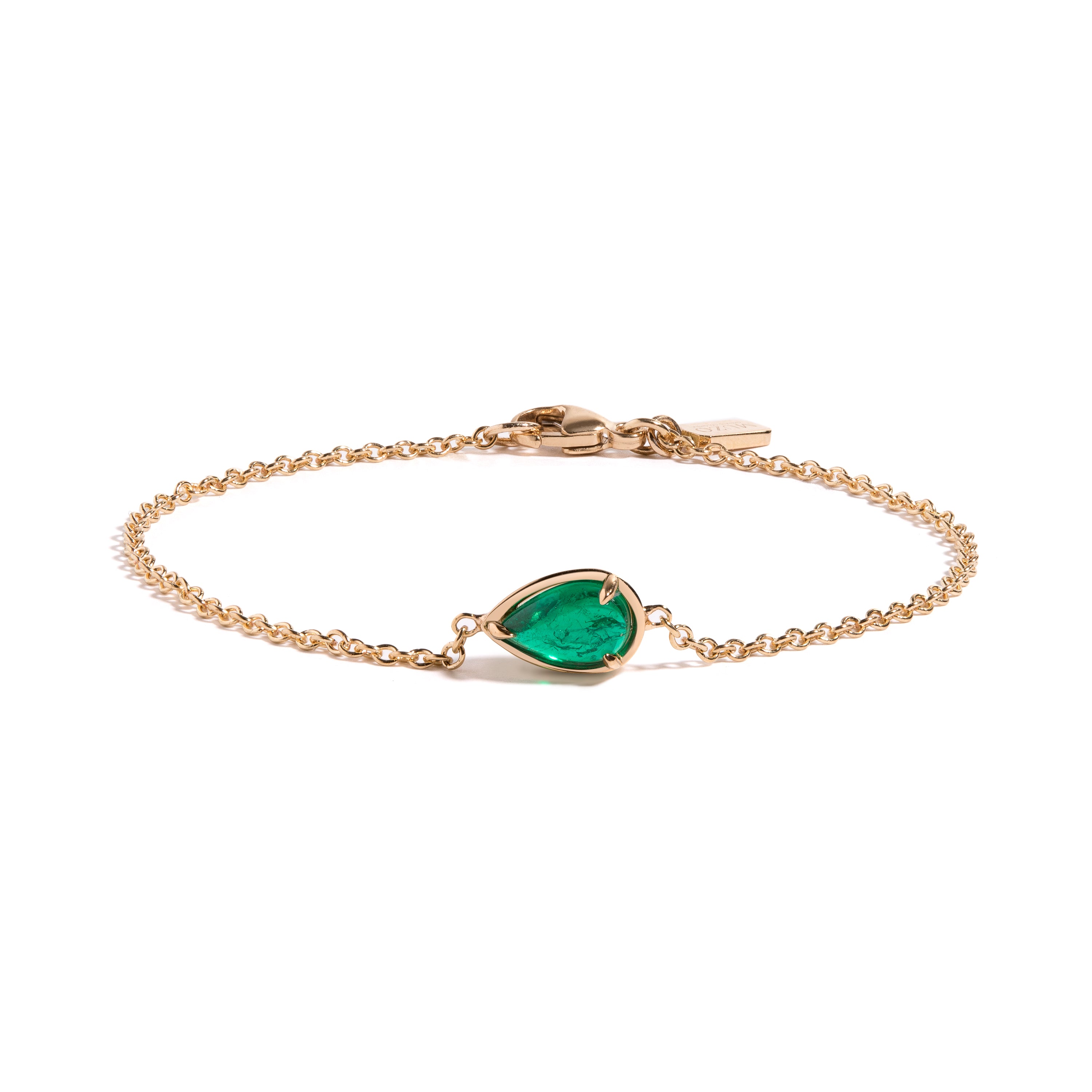 Cabochon Emerald & Diamond Bracelet | ShopLook